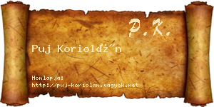 Puj Koriolán névjegykártya